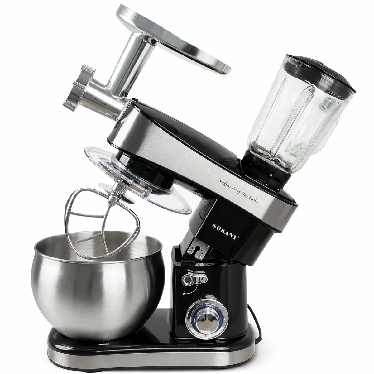 Кухонний комбайн SOKANY SK-05010 1200 Вт з чашею 7,5 л, блендером та м'ясорубкою